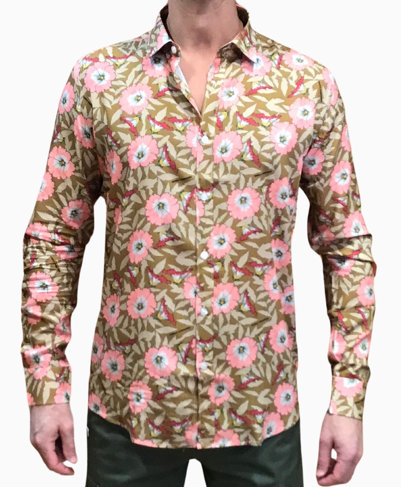 Camisa Flores ocre