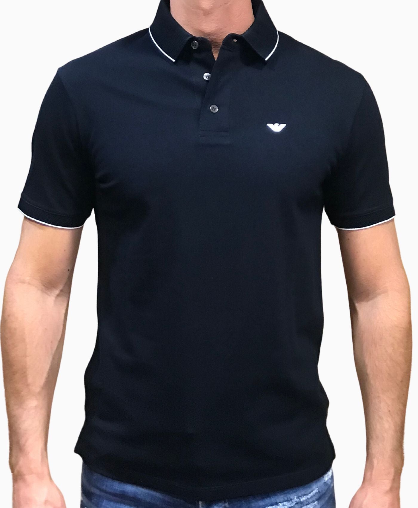Polo Navy Collo Marino