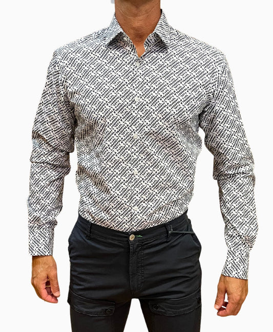 Camisa 533679 blanco/negro