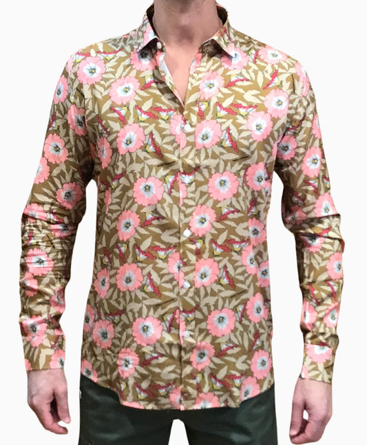 Camisa Flores ocre
