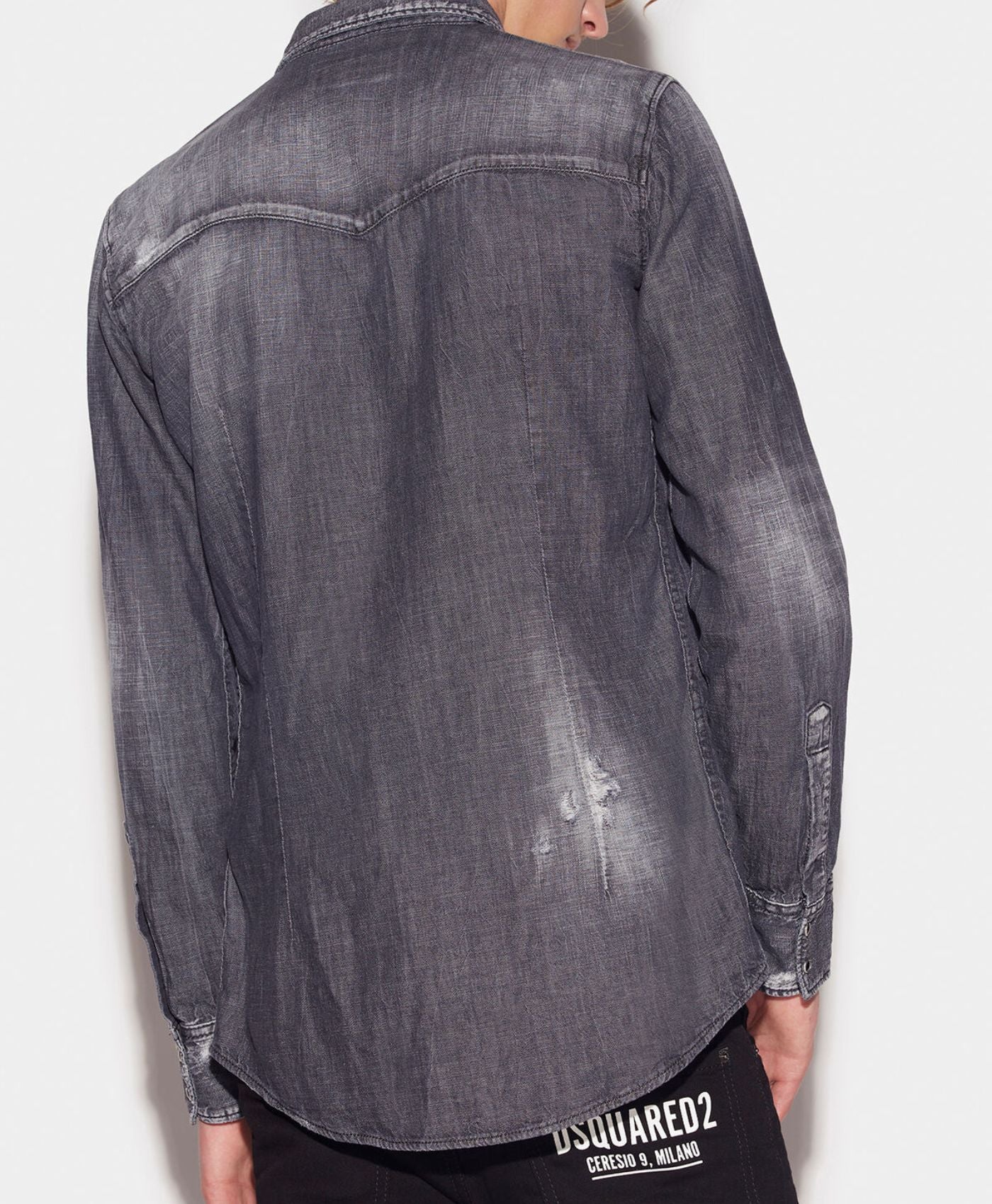 Black Western Shirt DSQ Negro