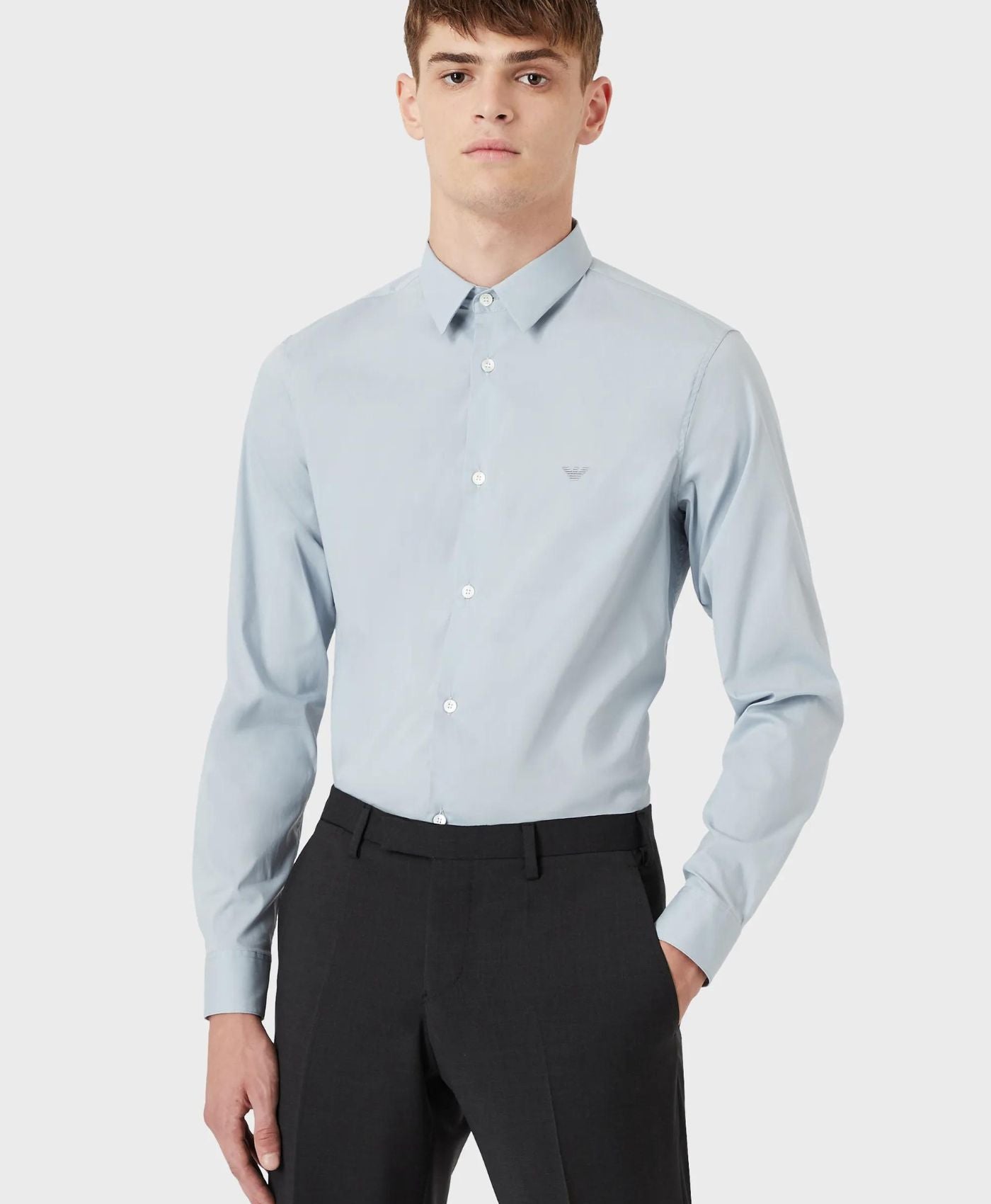 Camisa Lisa 8N1C09 Azzurro