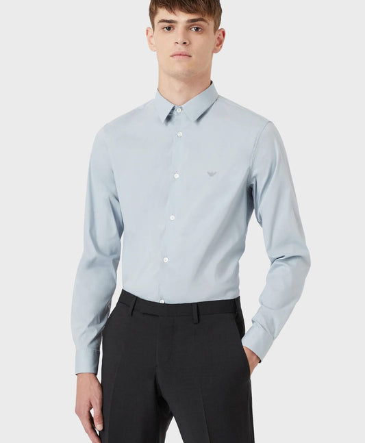 Camisa Lisa 8N1C09 Azzurro